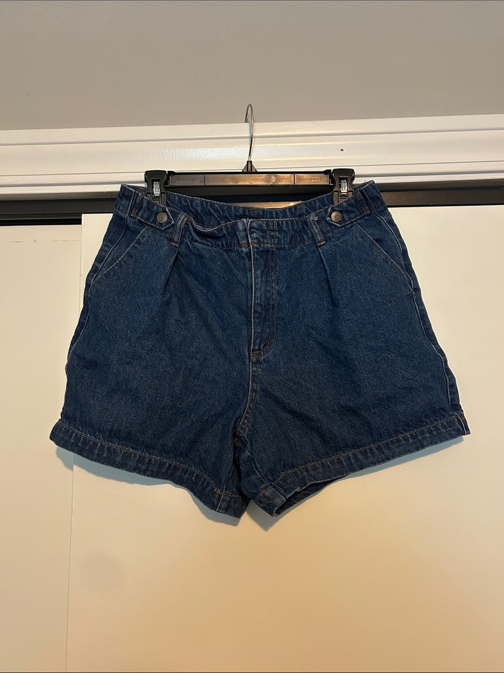 Fashion Nova Allise Pleated Trouser Denim Shorts - Dark Wash